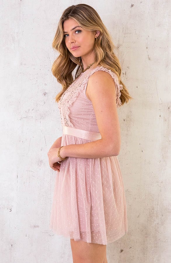 Tule Kanten Jurk Roze – shoparchief, foto 3