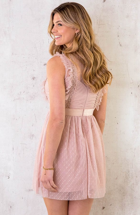 Tule Kanten Jurk Roze – shoparchief, foto 4