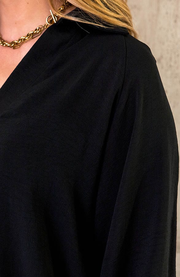 Ultra Oversized Basic Blouse Zwart – shoparchief, foto 10