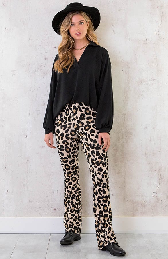 Flared Broek Panter Beige – shoparchief, foto 5