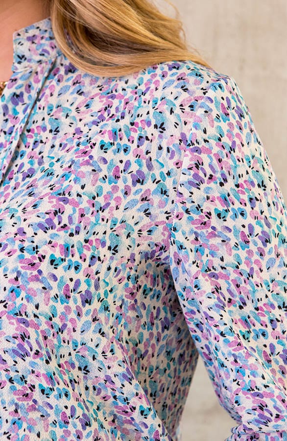 V-hals Dots Blouse Lila – shoparchief, foto 5