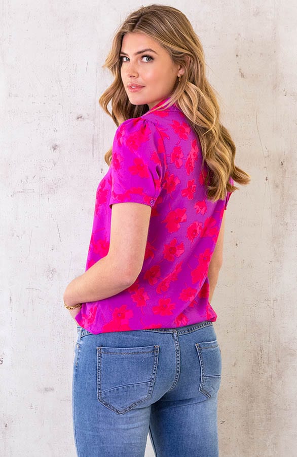 Bloemen Blouse Paars Roze – shoparchief, foto 4