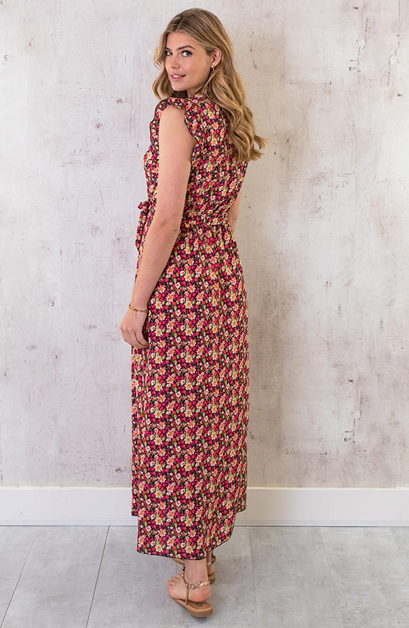 Bloemen Maxi Jurk Zwart – shoparchief, foto 4