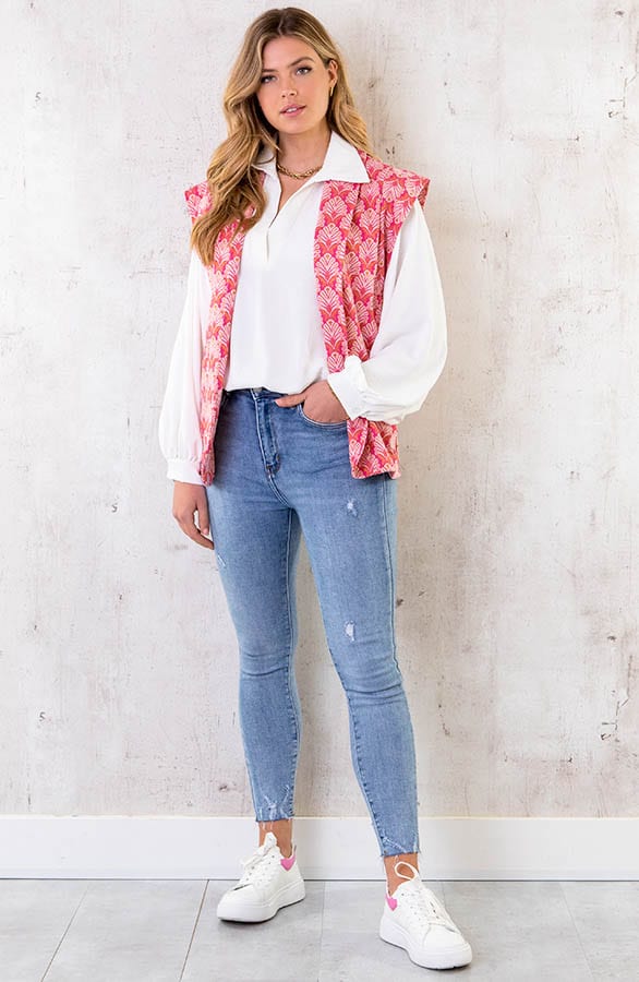 Boho Gilet Leaves Roze – shoparchief, foto 7