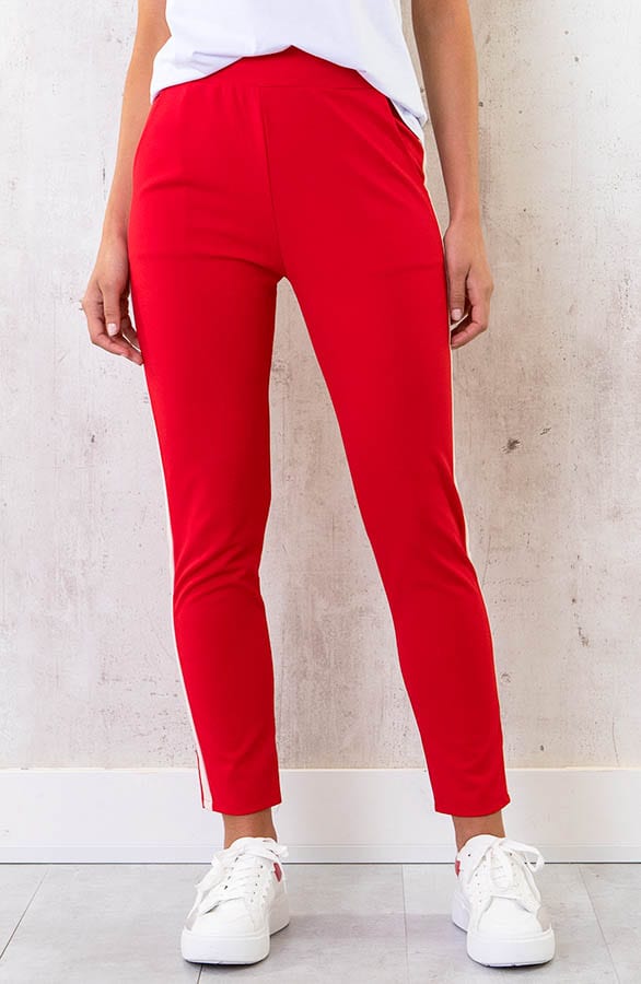 Broek Met Bies Rood Lichtroze – shoparchief, foto 2