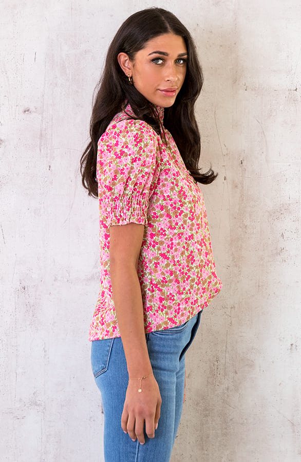 Col Top Bloemenprint Lichtroze – shoparchief, foto 3