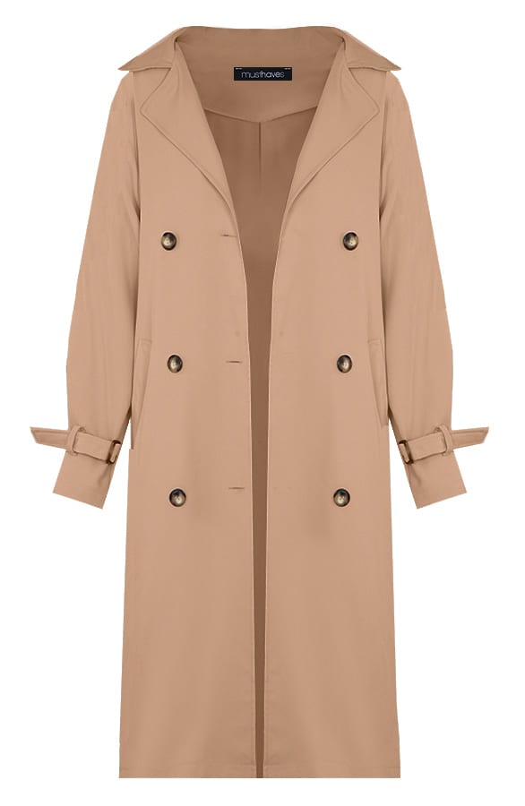 Dames Trenchcoat Camel – shoparchief, foto 1
