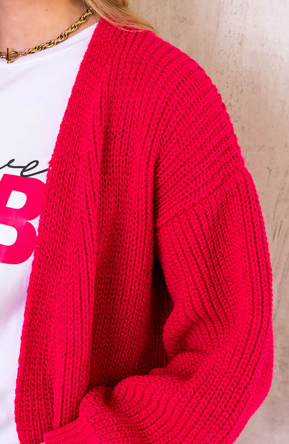 Gebreid Vest Lang Fuchsia – shoparchief, foto 5