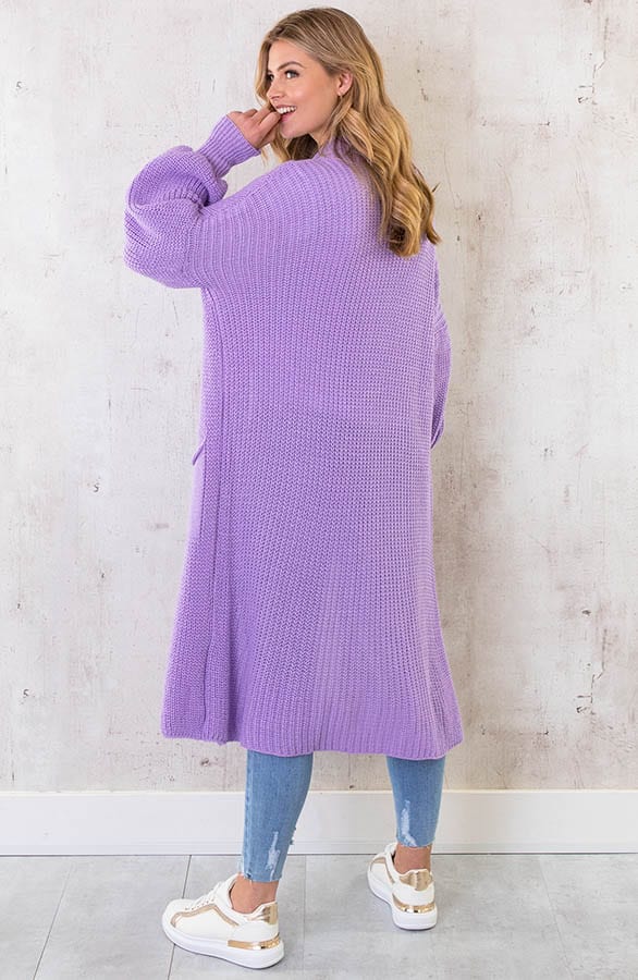 Gebreid Vest Met Zakken Lila – shoparchief, foto 4