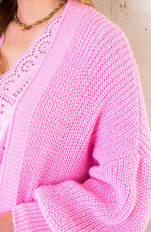 Gebreid Vest Met Zakken Roze – shoparchief, foto 5