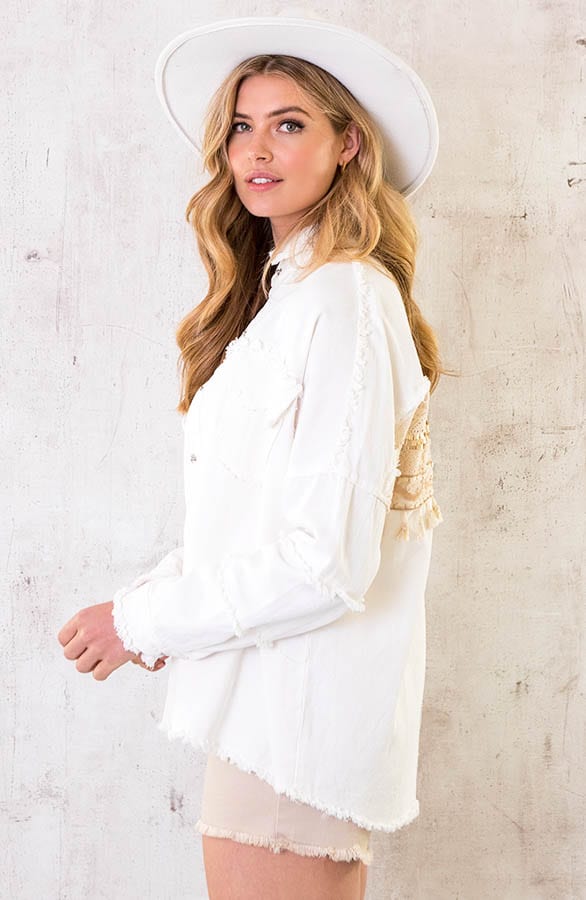 Ibiza Tassel Jacket Oversized Wit – shoparchief, foto 6