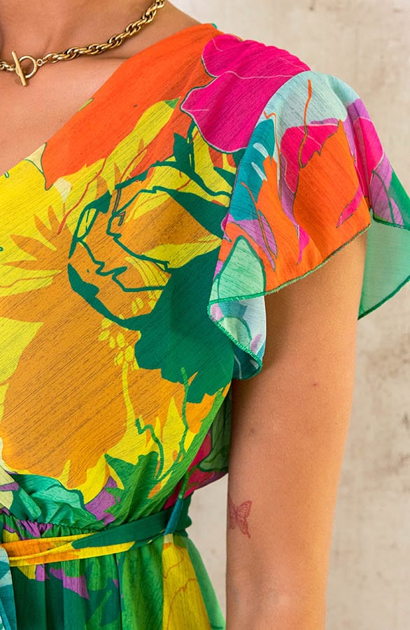Jungle Print Ruffle Jurkje Multicolor – shoparchief, foto 5