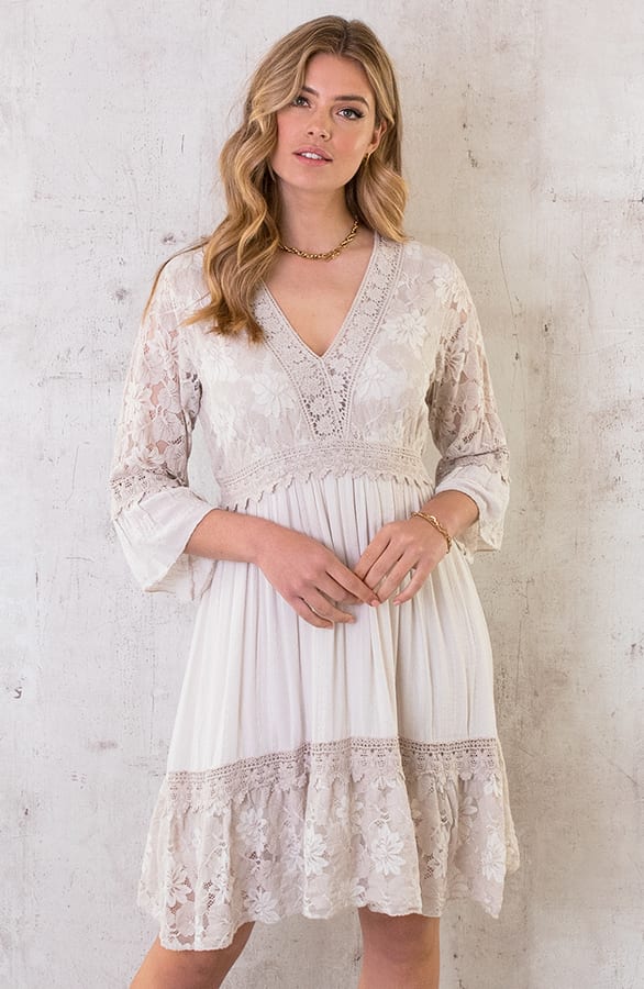 Kanten Jurk Beige – shoparchief, foto 1