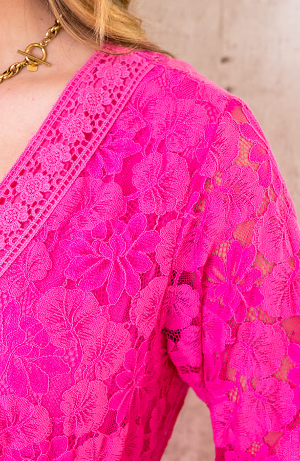 Kanten Jurk Fuchsia – shoparchief, foto 7