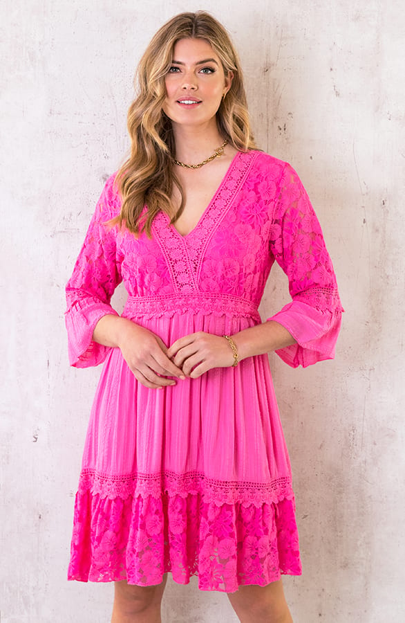 Kanten Jurk Fuchsia – shoparchief, foto 1
