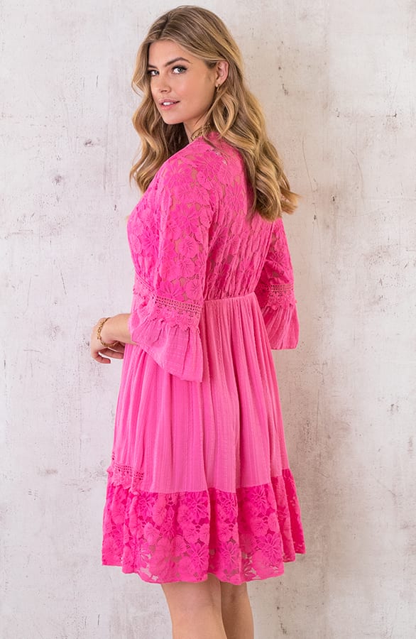 Kanten Jurk Fuchsia – shoparchief, foto 5