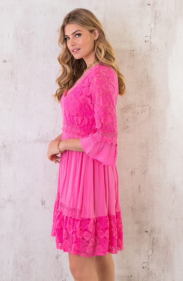 Kanten Jurk Fuchsia – shoparchief, foto 4