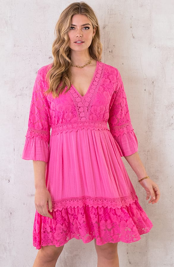 Kanten Jurk Fuchsia – shoparchief, foto 2