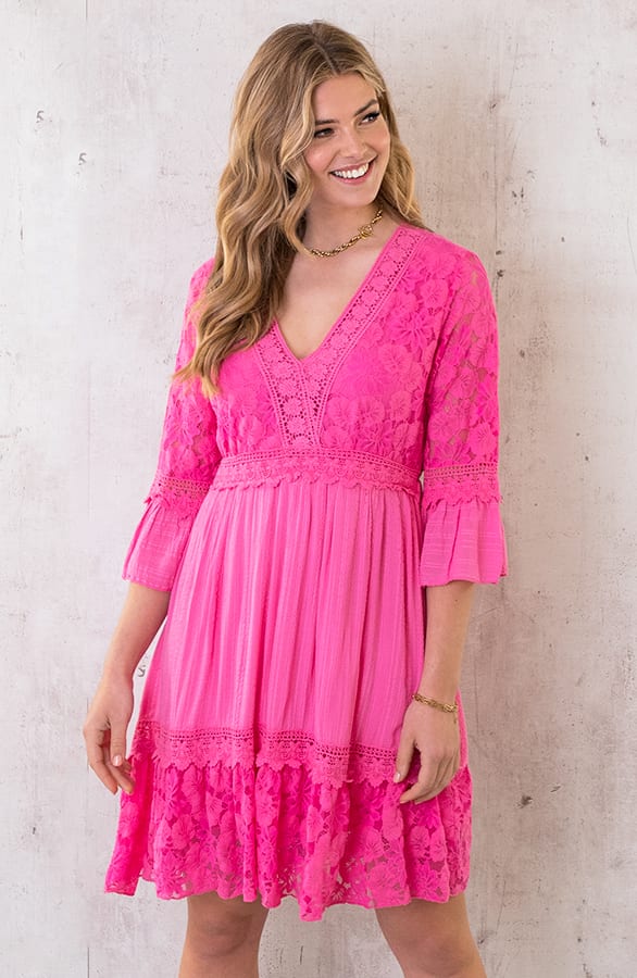 Kanten Jurk Fuchsia – shoparchief, foto 3