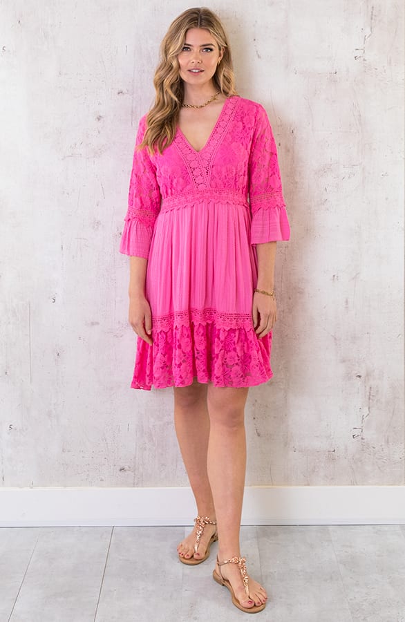 Kanten Jurk Fuchsia – shoparchief, foto 6
