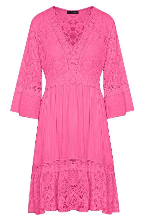 Kanten Jurk Fuchsia – shoparchief, foto 8