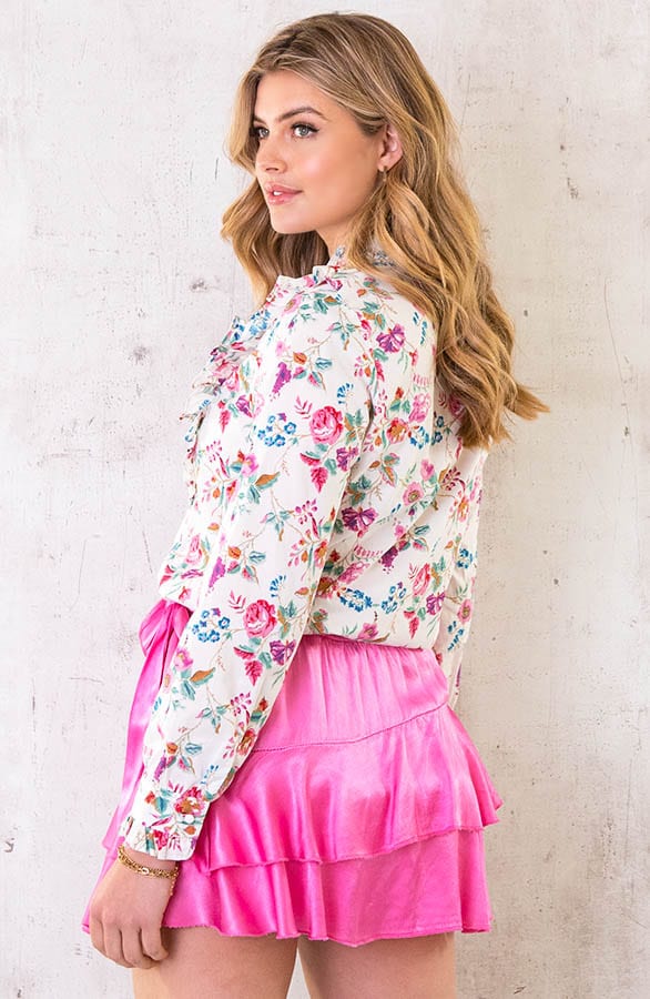 Katoenen Ruffle Bloemen Blouse – shoparchief, foto 4