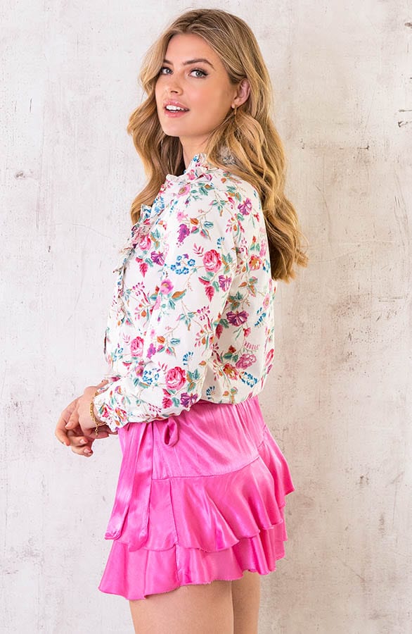 Katoenen Ruffle Bloemen Blouse – shoparchief, foto 3