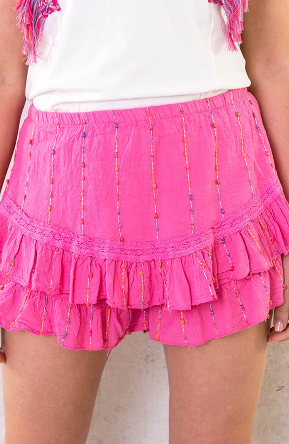 Katoenen Skort Stippen Print Fuchsia – shoparchief, foto 1