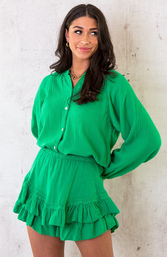 Skort Mousseline Bright Green – shoparchief, foto 3
