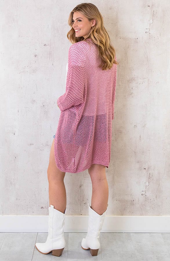Lang Lurex Vest Roze – shoparchief, foto 4