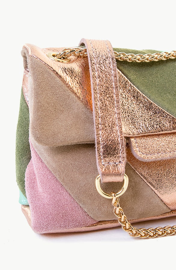 Leather Rainbow Chain Bag Army – shoparchief, foto 2