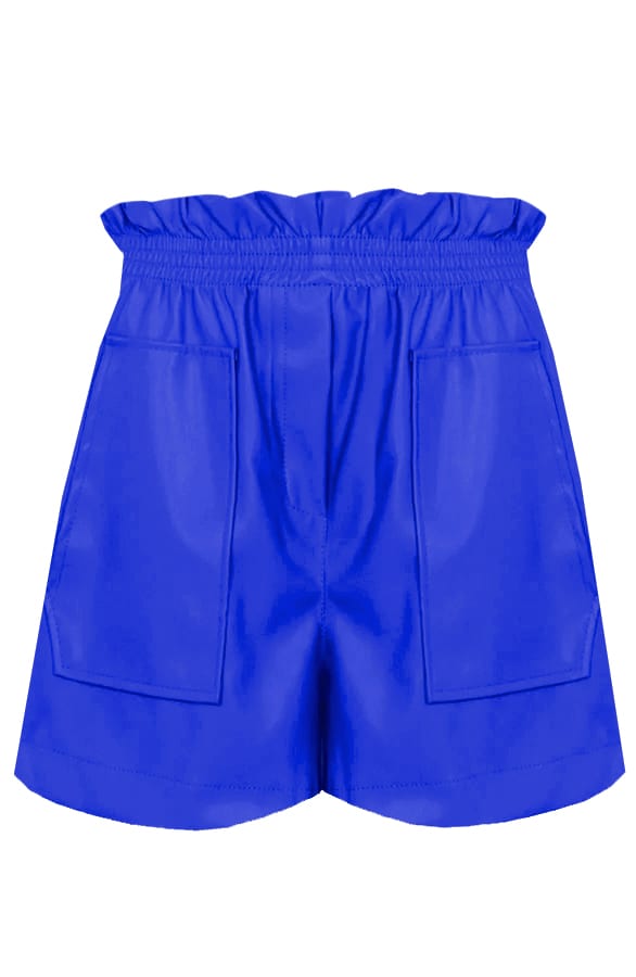 Leather Shorts Kobalt – shoparchief, foto 1