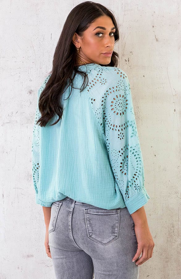 Marant Embroidery Blouse Mint – shoparchief, foto 4