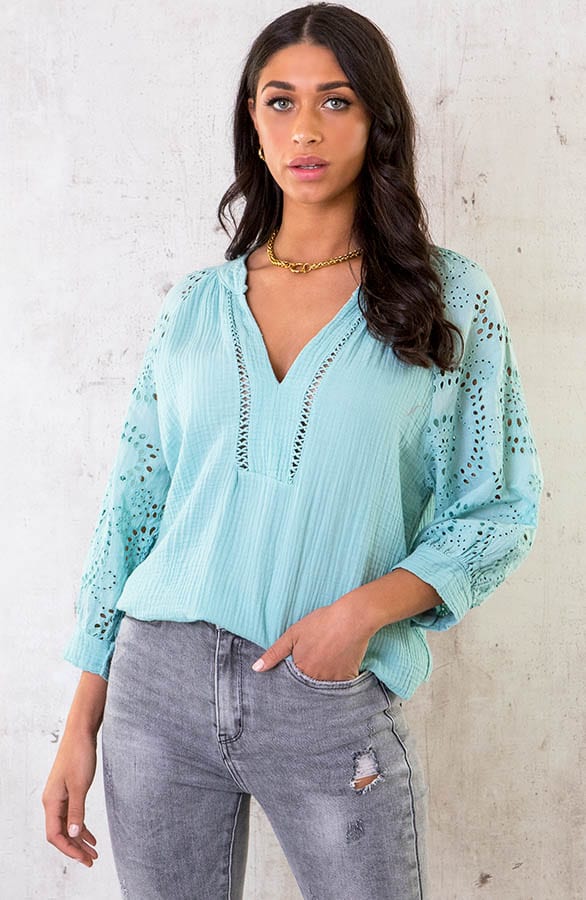 Marant Embroidery Blouse Mint – shoparchief, foto 1
