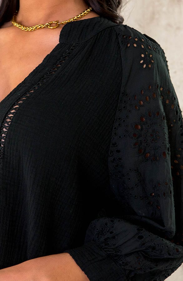 Marant Embroidery Blouse Zwart – shoparchief, foto 6