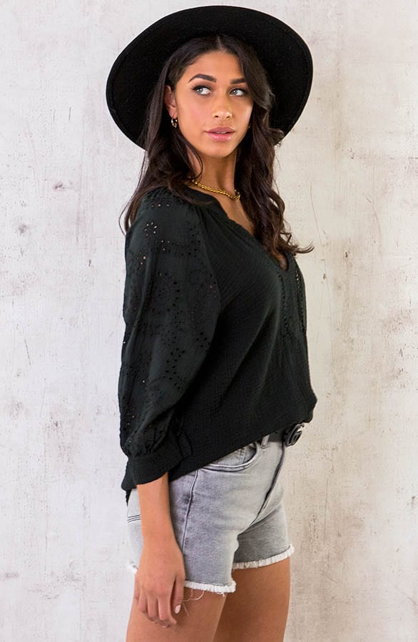 Marant Embroidery Blouse Zwart – shoparchief, foto 3