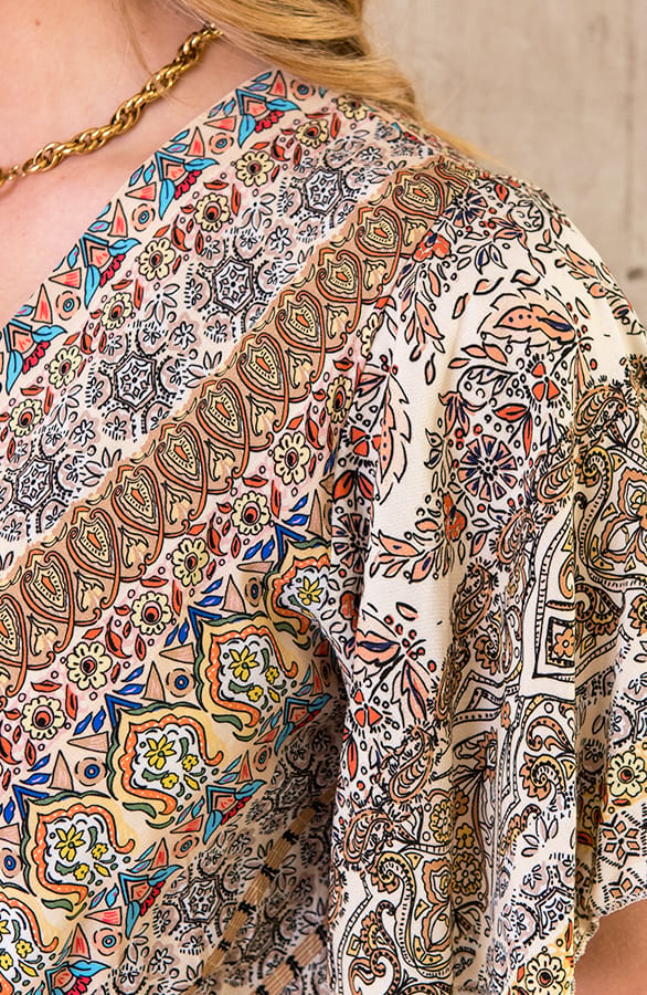 Maxi Print Jurk Toscane Beige – shoparchief, foto 5