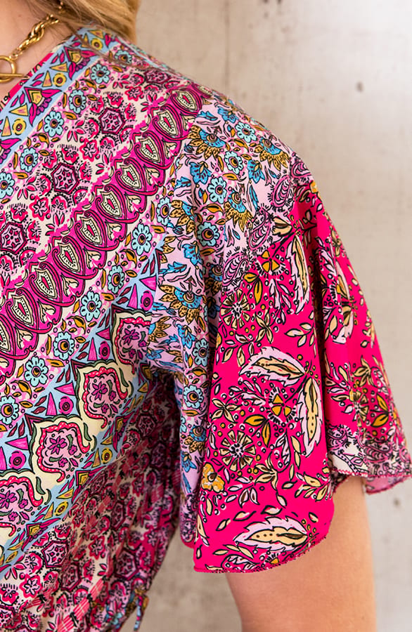 Maxi Print Jurk Toscane Fuchsia – shoparchief, foto 5