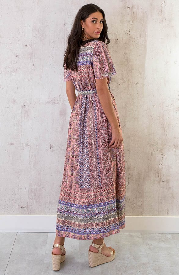 Maxi Print Jurk Toscane Roze – shoparchief, foto 4