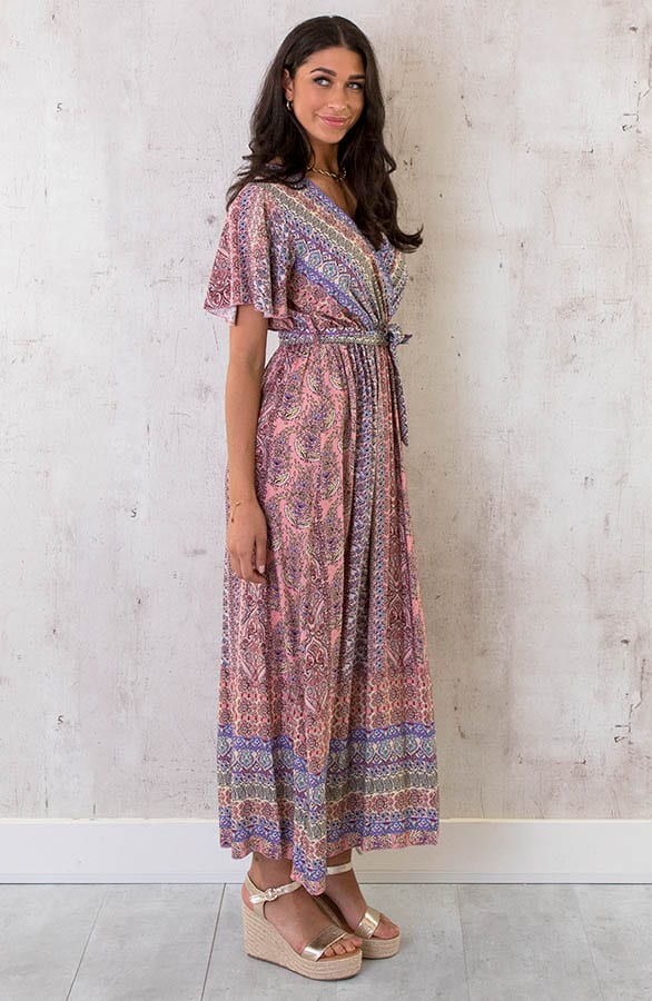 Maxi Print Jurk Toscane Roze – shoparchief, foto 3