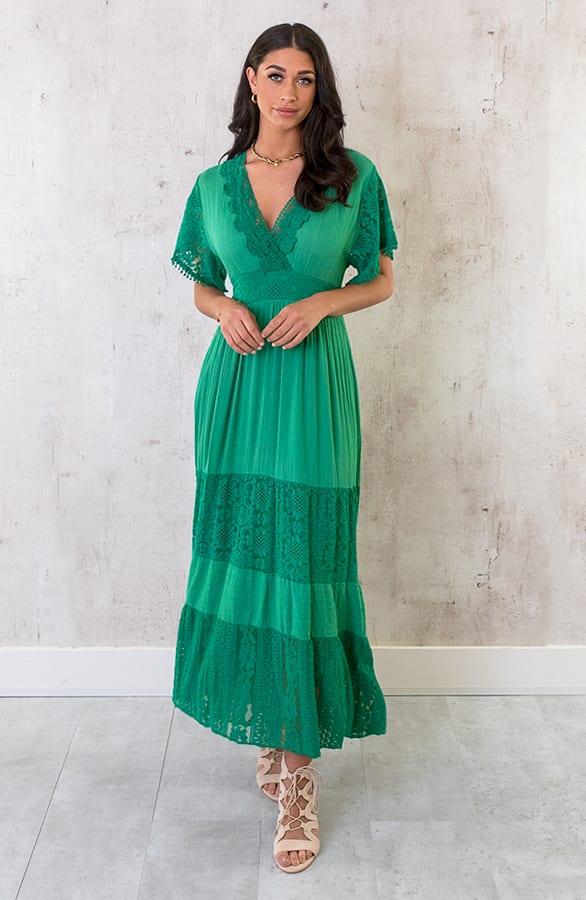 Maxi Kanten Jurk Groen – shoparchief, foto 1