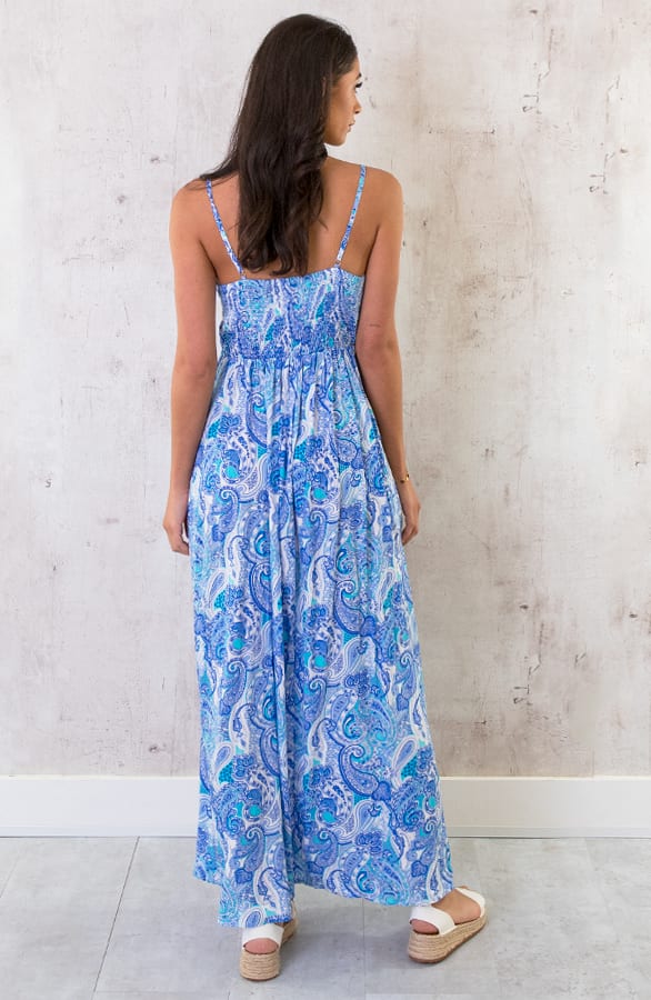 Maxi Spaghetti Jurk Paisley Kobalt – shoparchief, foto 5