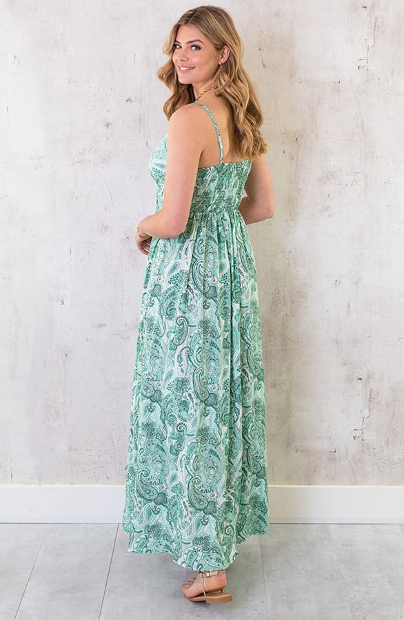 Maxi Spaghetti Jurk Paisley Mint – shoparchief, foto 4