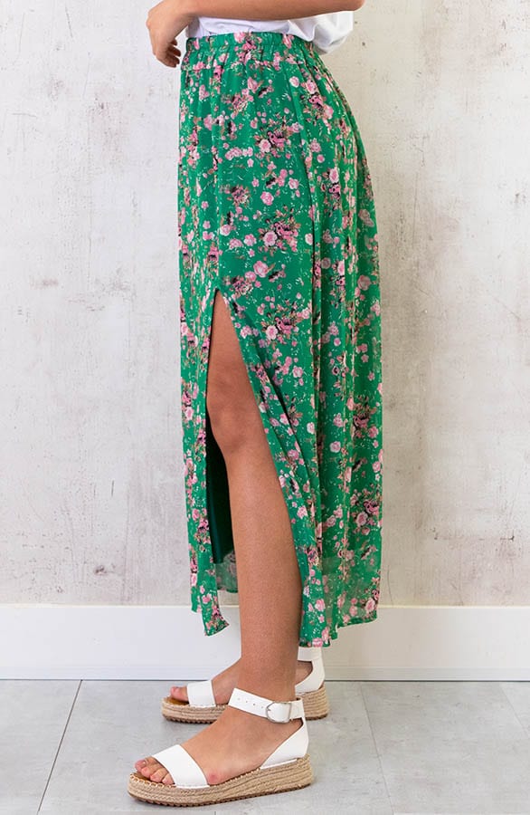 Midi Bloemen Split Rok Groen – shoparchief, foto 2