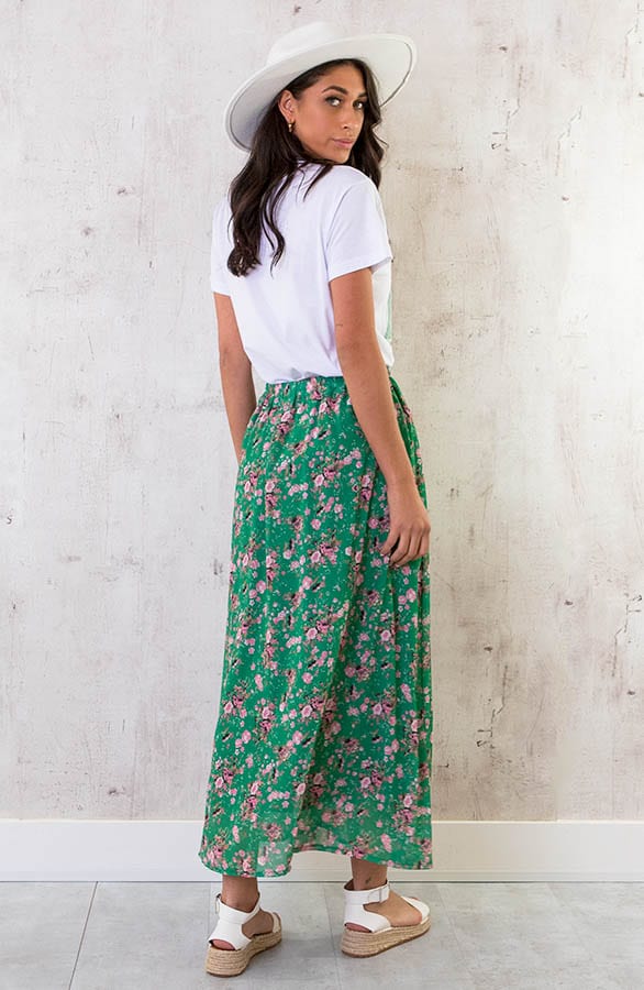 Midi Bloemen Split Rok Groen – shoparchief, foto 7