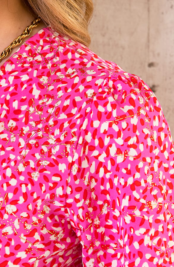 Midi Jurk Met Gouden Details Roze – shoparchief, foto 5