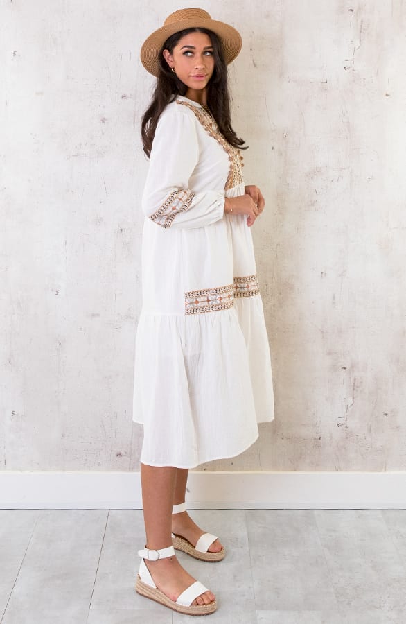 Midi Tuniek Boho Ecru – shoparchief, foto 8