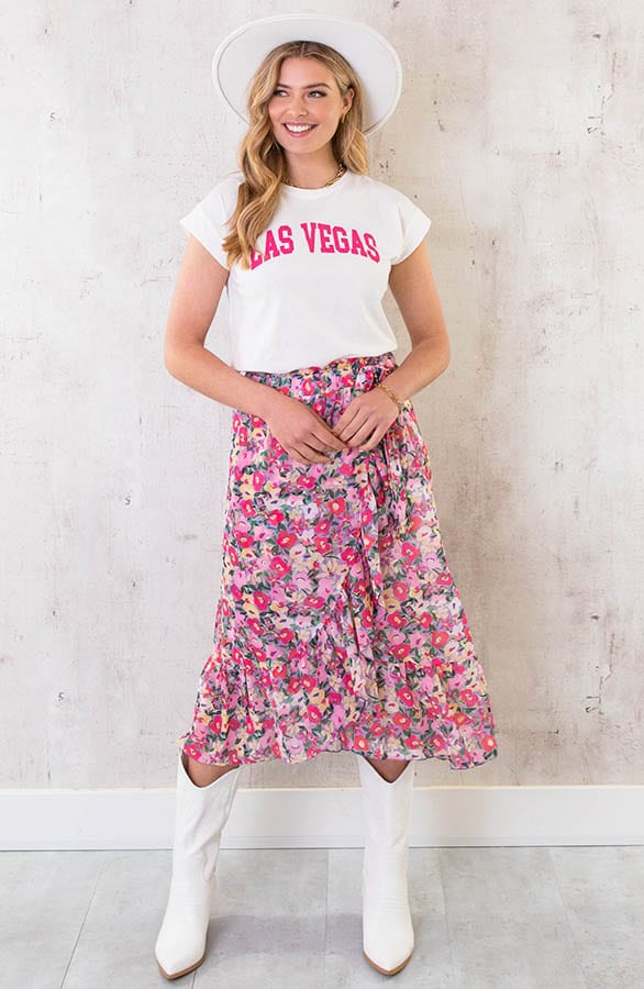 Overslag Bloemen Rok Midi – shoparchief, foto 4