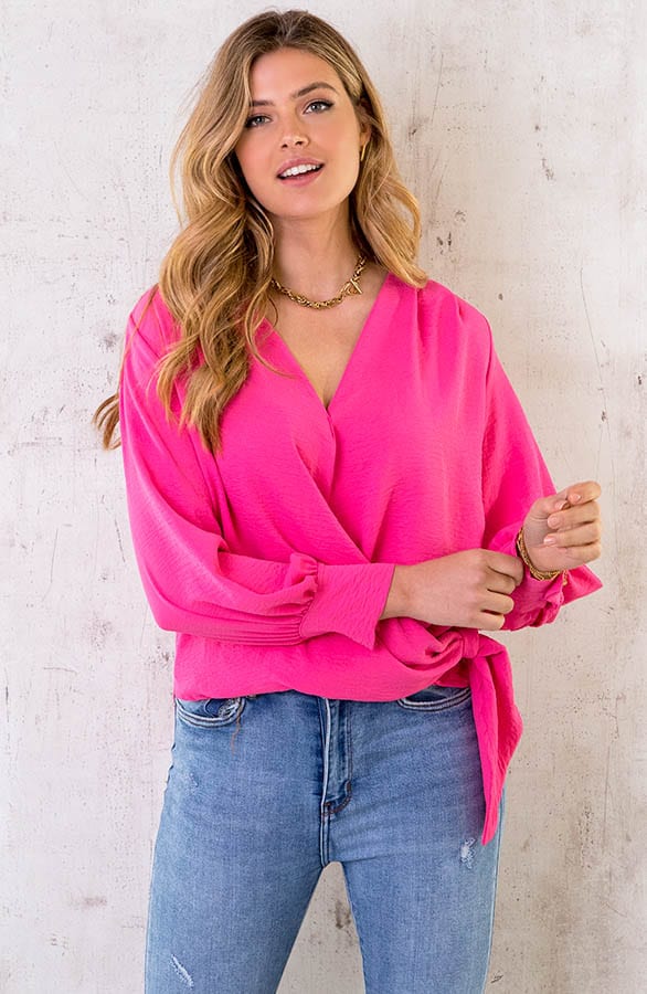 Overslag Blouse Fuchsia – shoparchief, foto 2