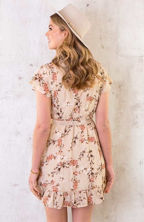 Overslag Jurk Rozen Beige – shoparchief, foto 4